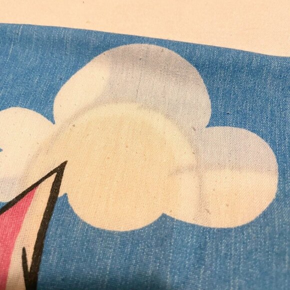 Vtg 2 Disney Winnie The Pooh Piglet Standard Pillow Case Blue White Clouds - Picture 3 of 16